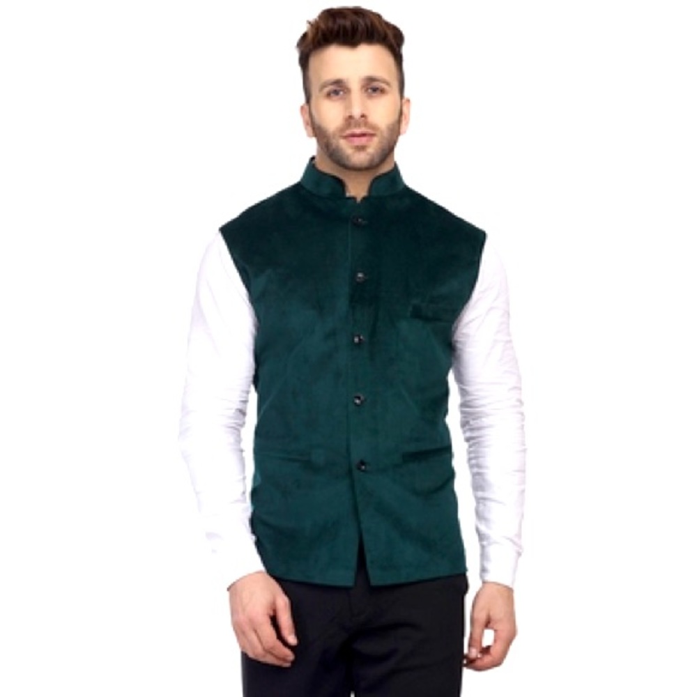 Red Velvet Nehru Jacket